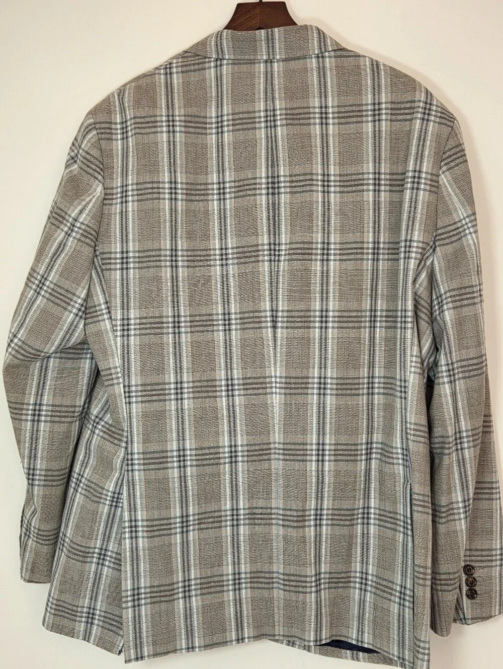 Tasso Elba Men's XL Plaid Cotton Blazer Sport Coat Preppy Ivy Business Casual